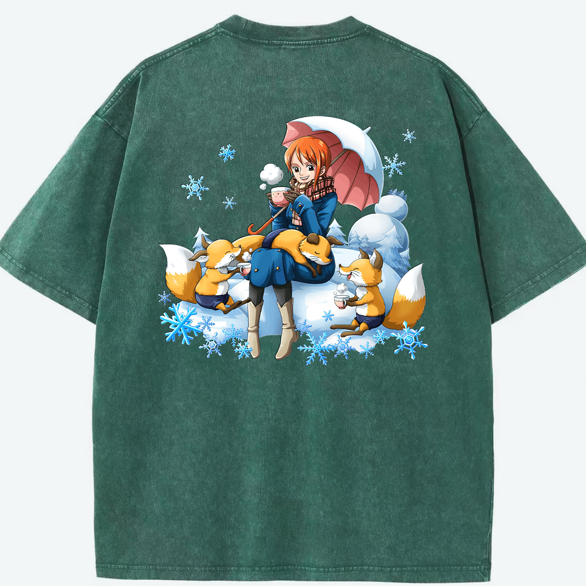 ワンピース ナミ ONE PIECE Nami 綿100% ヴィンテージ風 半袖Tシャツ（背面プリント）